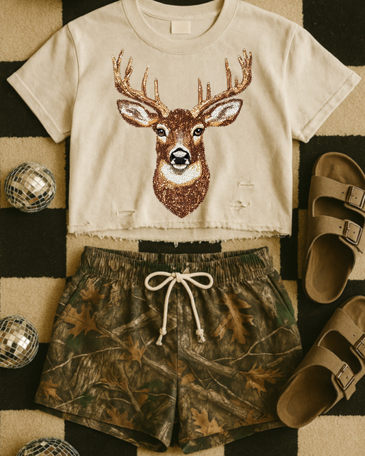 Faux Rhinestone Buck Head DTF Transfer