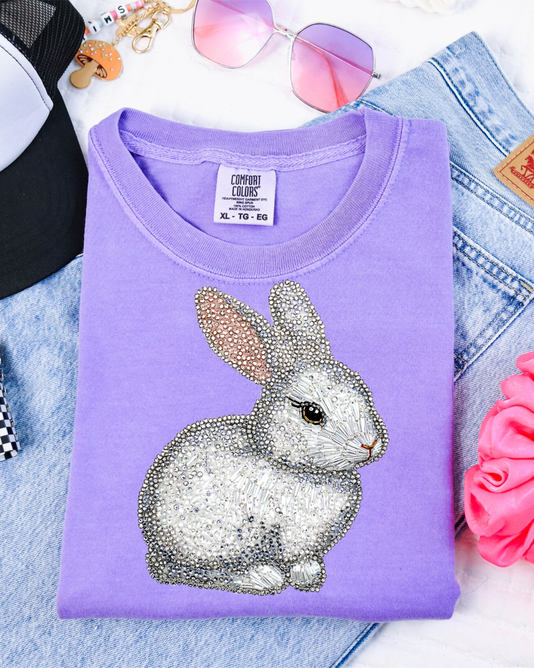 Faux Rhinestone Bunny DTF Transfer
