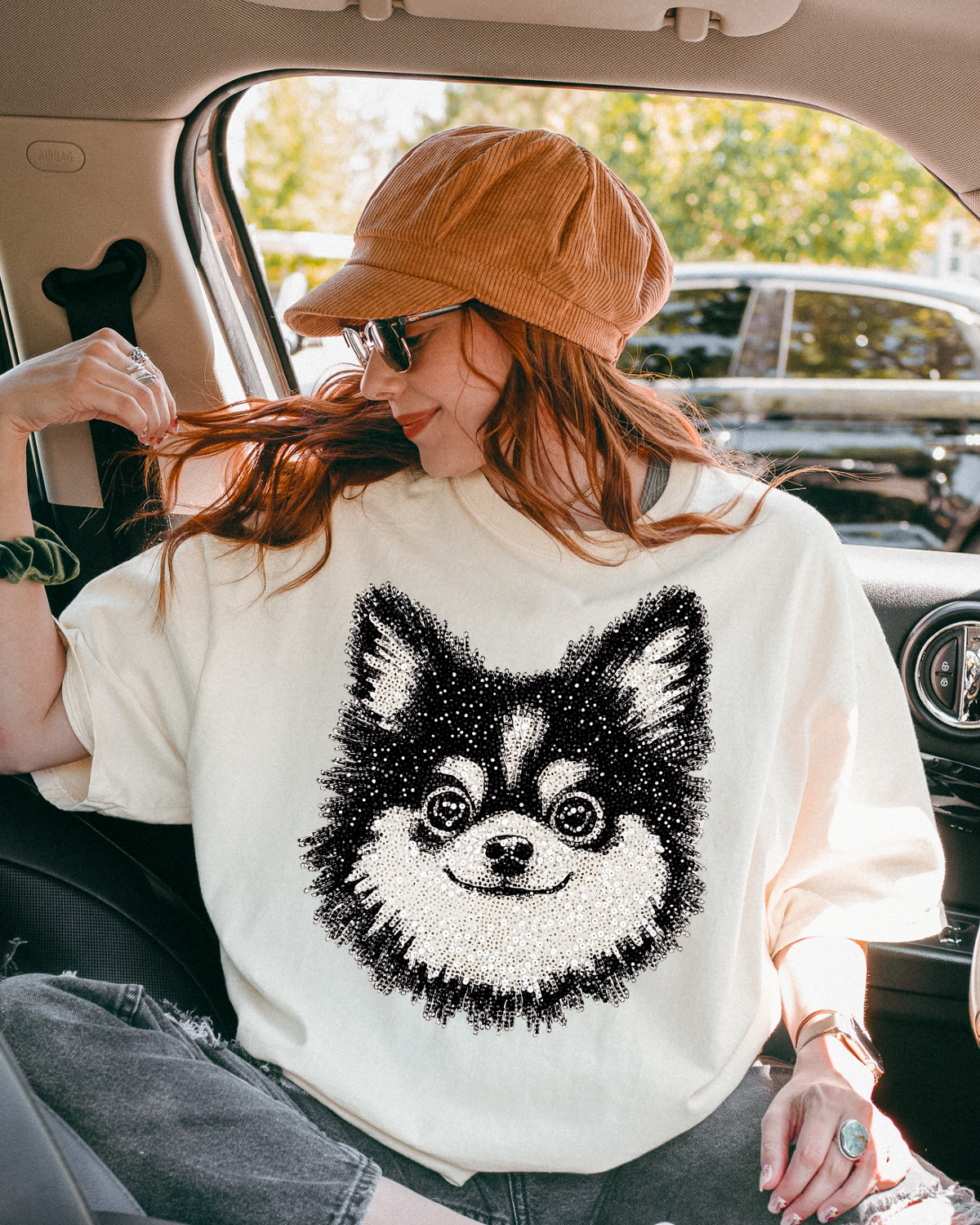 Faux Rhinestone Chihuahua DTF Transfer