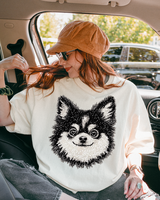 Faux Rhinestone Chihuahua DTF Transfer