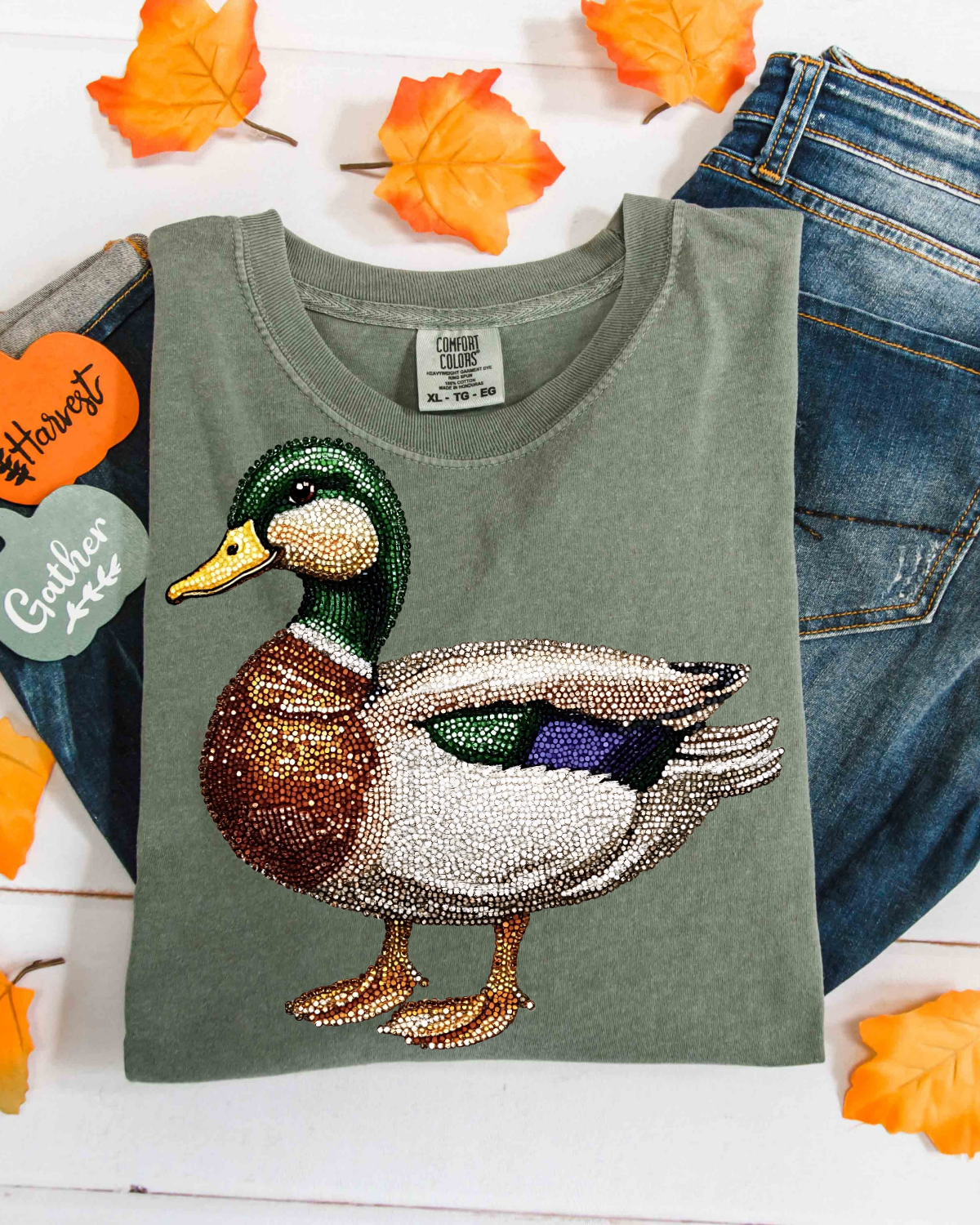 Faux Rhinestone Duck DTF Transfer