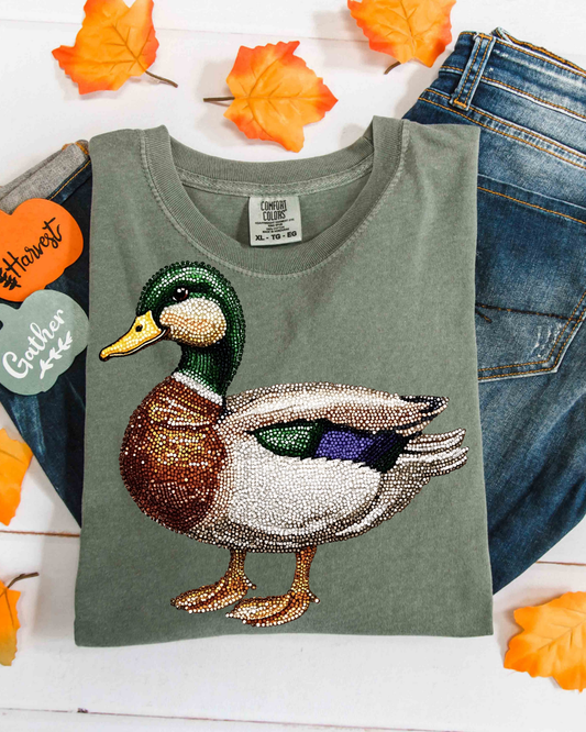 Faux Rhinestone Duck DTF Transfer