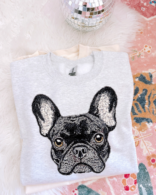 Faux Rhinestone French Bulldog DTF Transfer