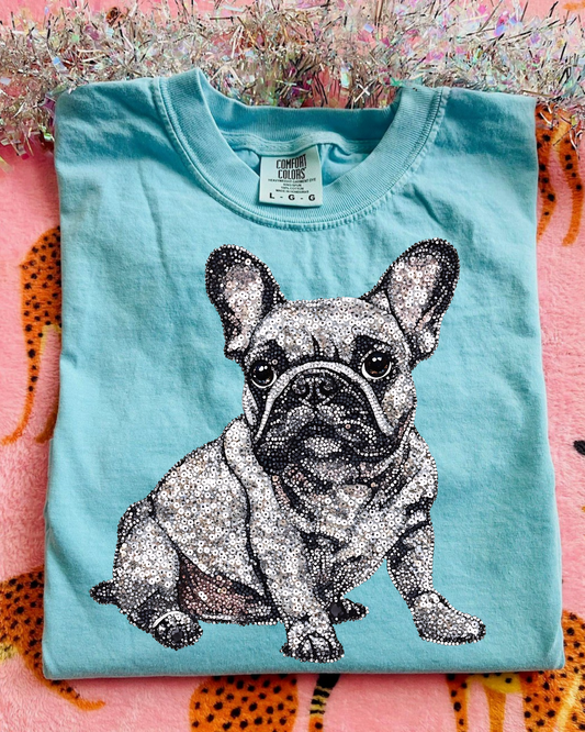Faux Rhinestone French Bulldog DTF Transfer