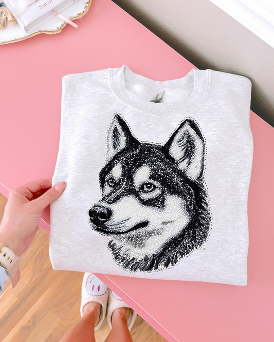 Faux Rhinestone Husky DTF Transfer