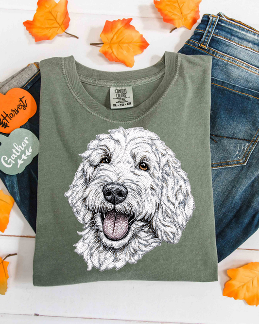 Faux Rhinestone Labradoodle DTF Transfer