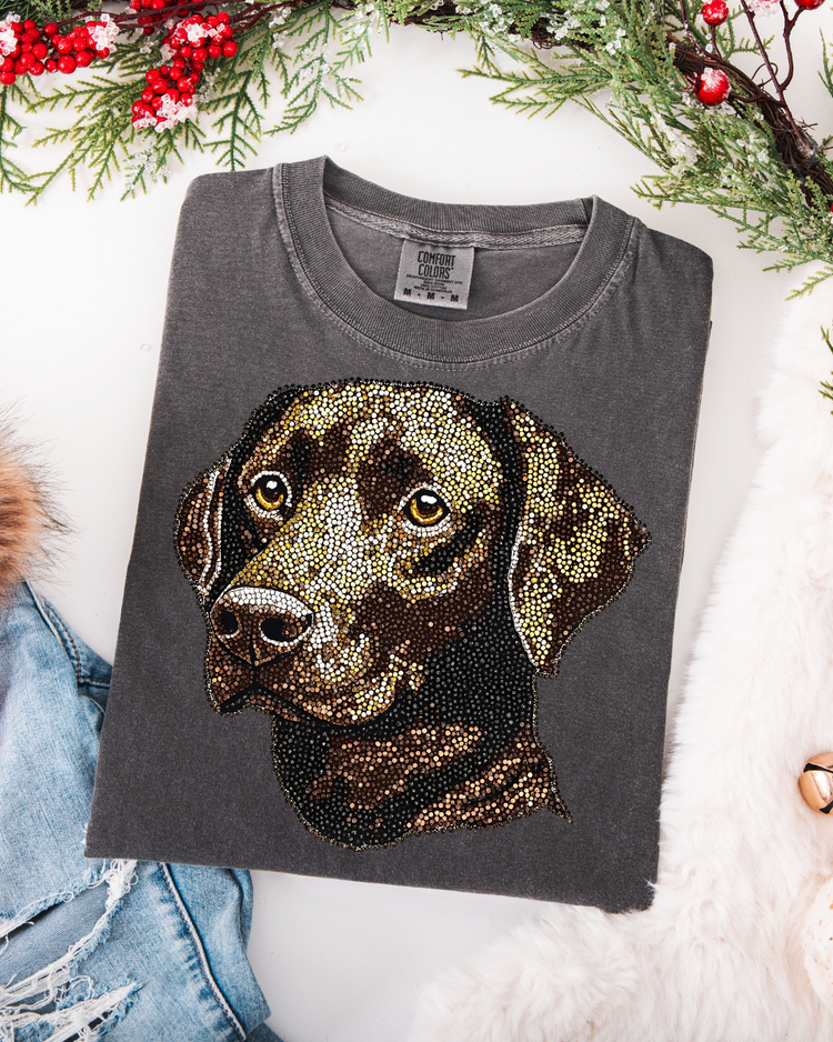 Faux Rhinestone Labrador DTF Transfer