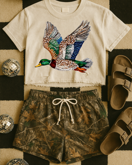 Faux Rhinestone Mallard DTF Transfer