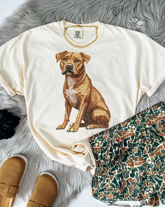 Faux Rhinestone Pitbull DTF Transfer