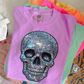 Faux Rhinestone Skull DTF Transfer