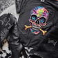 Faux Rhinestone Skull With Bone DTF Transfer