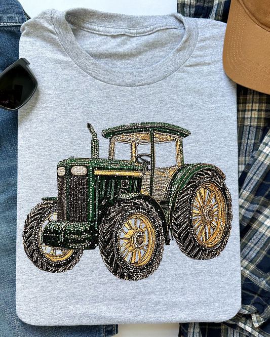 Faux Rhinestone Tractor DTF Transfer
