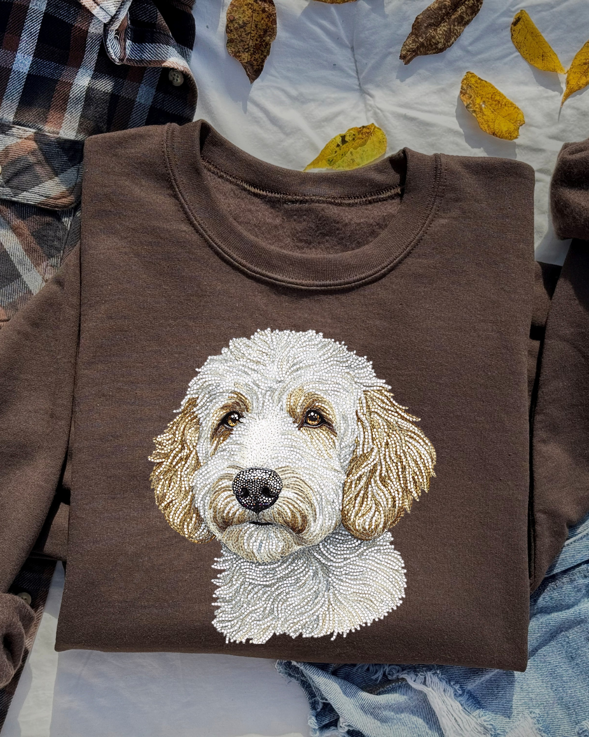 Faux Rhinestone Labradoodle DTF Transfer