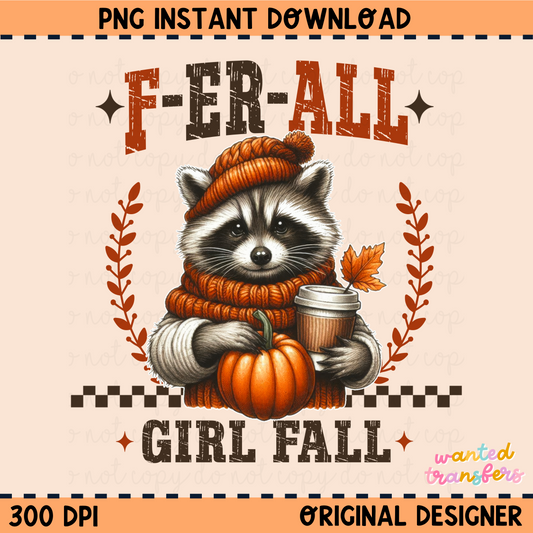 Feral Girl Fall PNG Digital Download