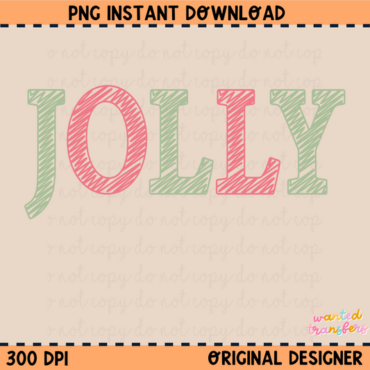 Jolly Scribble Christmas PNG Digital Download