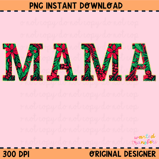 Poinsettia Mama Christmas PNG Digital Download