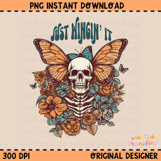 Just Wingin' It Mental Health PNG Digital Download