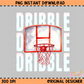 Dribble Watercolor Basketball White Font PNG Digital Download