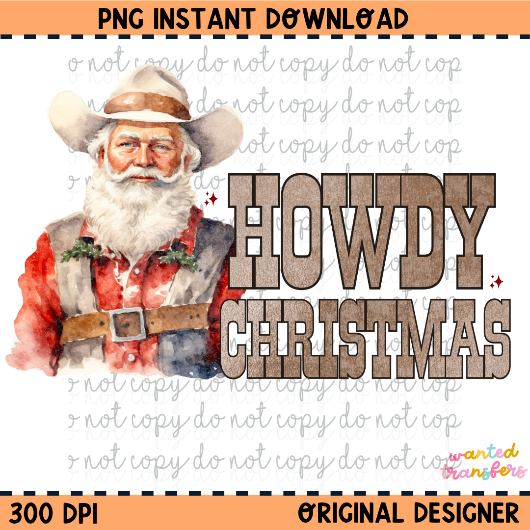 Howdy Christmas PNG Digital Download