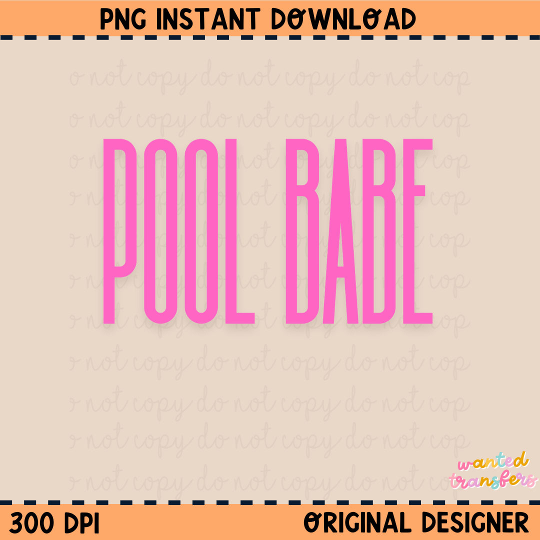 Pool Babe Pink + Yellow PNG Digital Download (YOU GET BOTH)