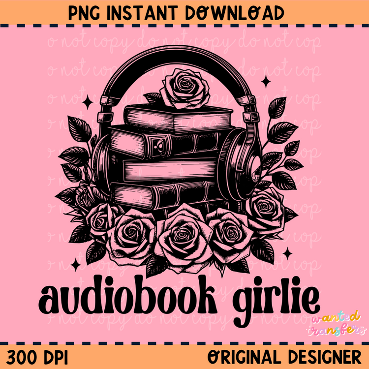 Audiobook Girlie PNG Digital Download