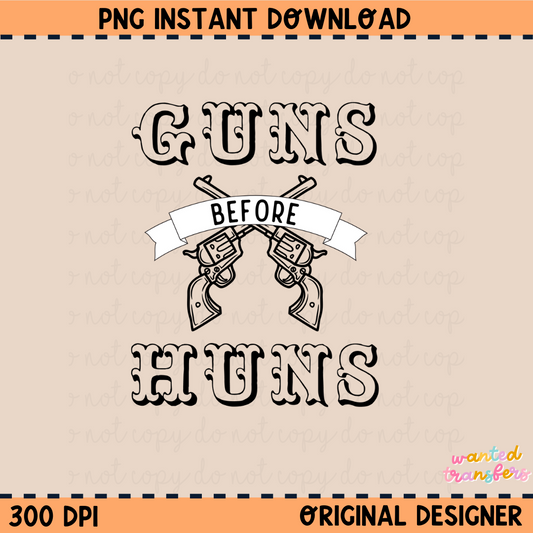 Guns Before Huns Outline Font PNG Digital Download