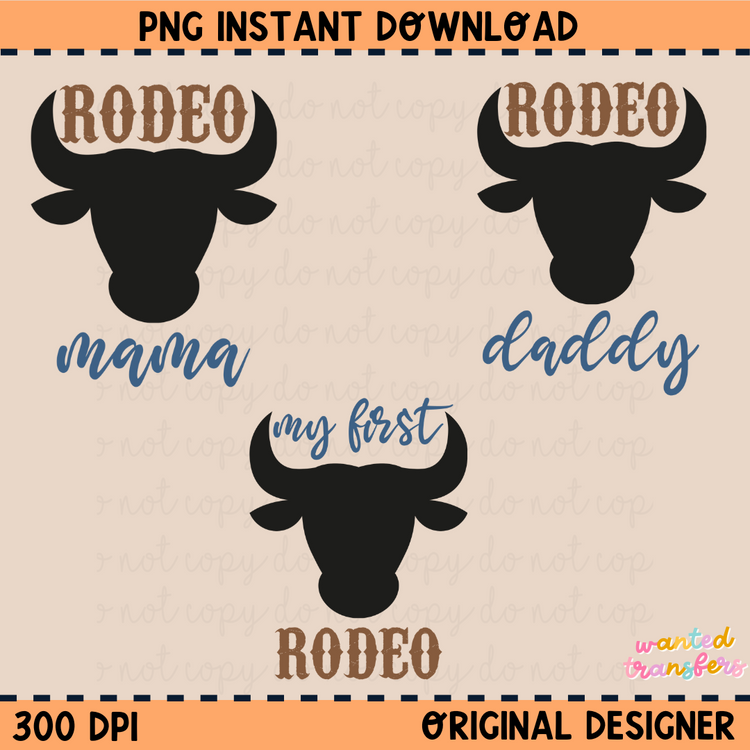 Rodeo Birthday Bundle 2 PNG Digital Download (PLUS GET ONE FREE MATCHING DESIGN)