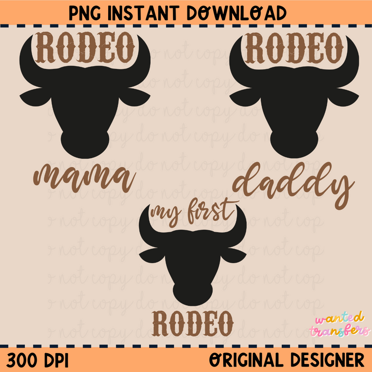 Rodeo Birthday Bundle 1 PNG Digital Download (PLUS GET ONE FREE MATCHING DESIGN)