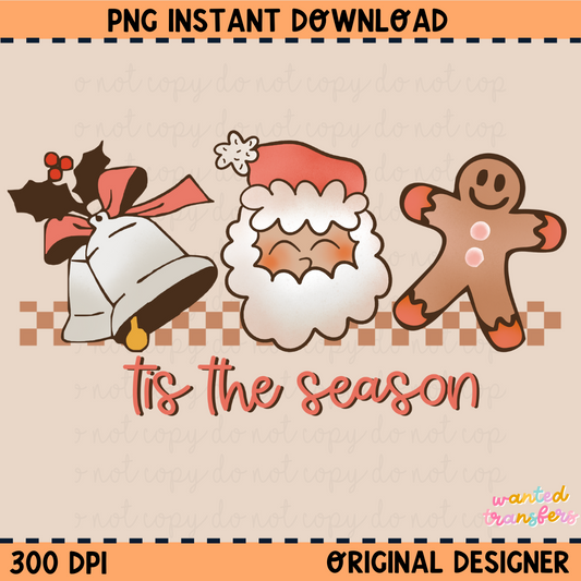 Tis the Season Vintage Christmas PNG Digital Download