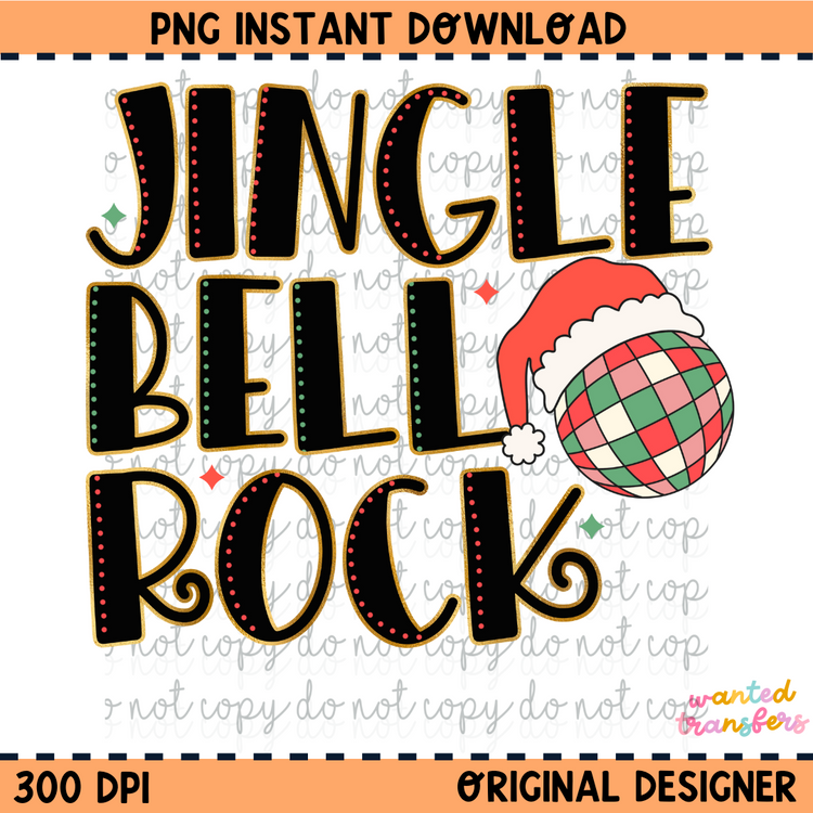 Jingle Bell Rock Christmas PNG Digital Download