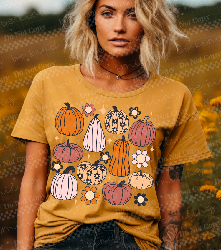 Retro Pumpkin Collage DTF Transfer