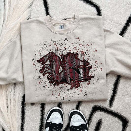 Brushstroke SC Gamecocks DTF Transfer