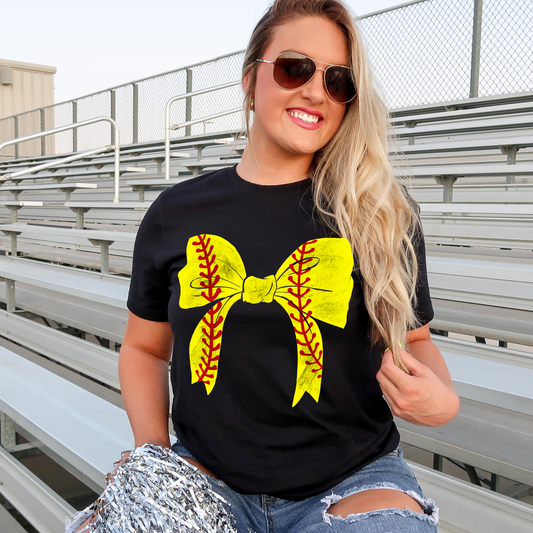 Coquette Softball Bow Sports DTF Transfer