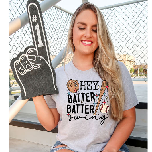 Hey Batter Batter Swing Watercolor DTF Transfer