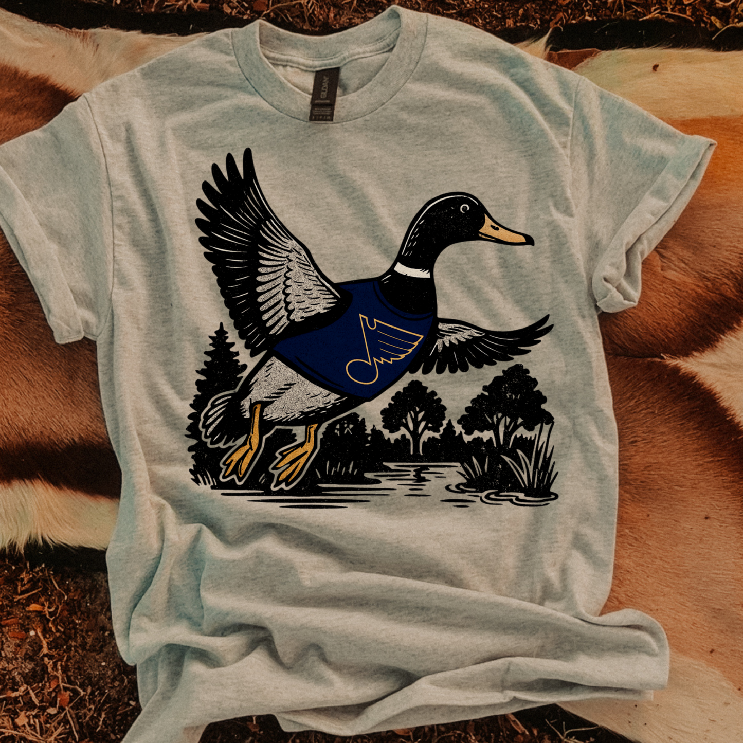 Mallard Game Day Saint Louis Blues DTF Transfer