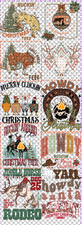 Western Christmas Premade Gang Sheet 22"x60"