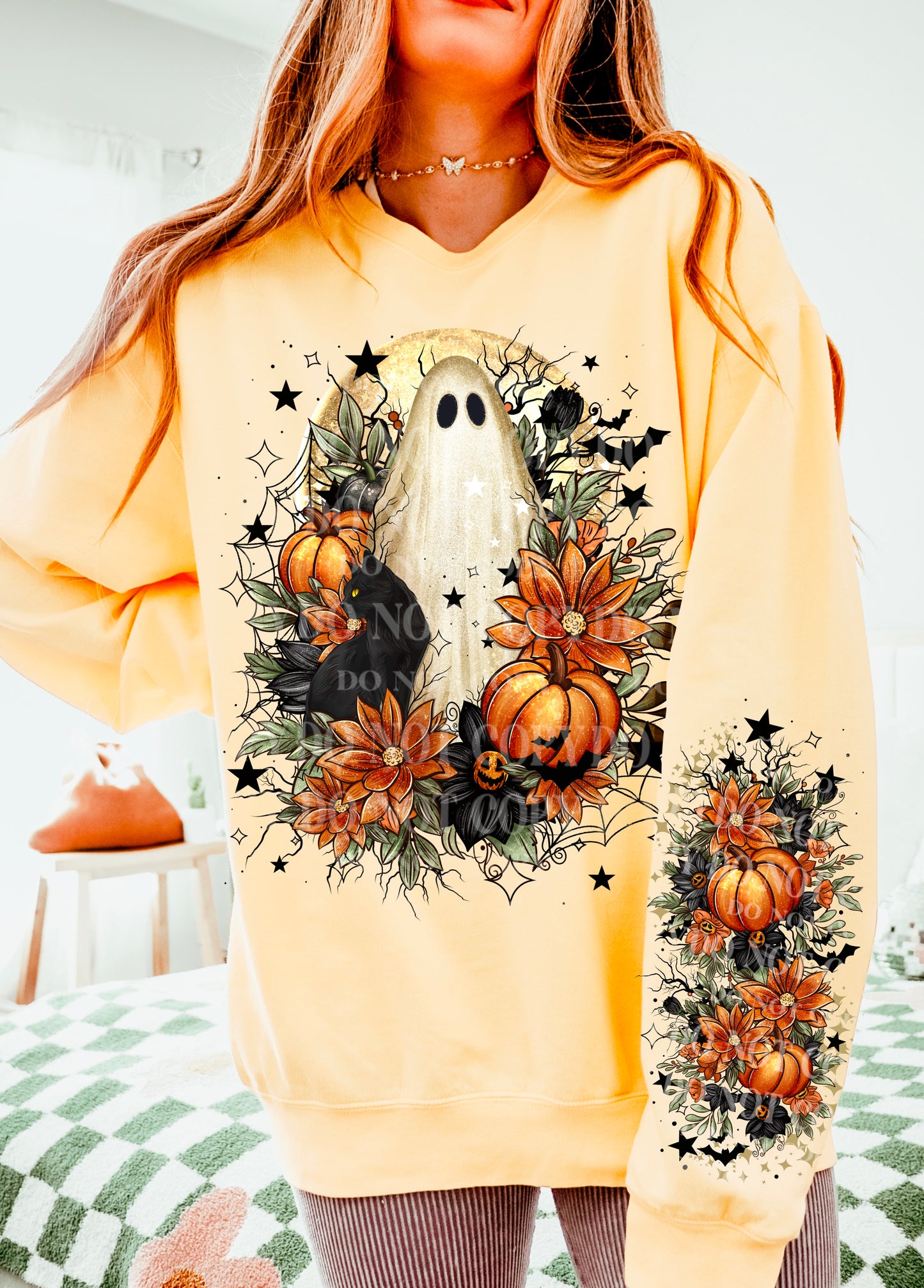 Ghost Pumpkins DTF Transfer (SET WITH FRONT + SLEEVE)