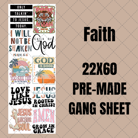 Faith Premade Gang Sheet 22"x60"