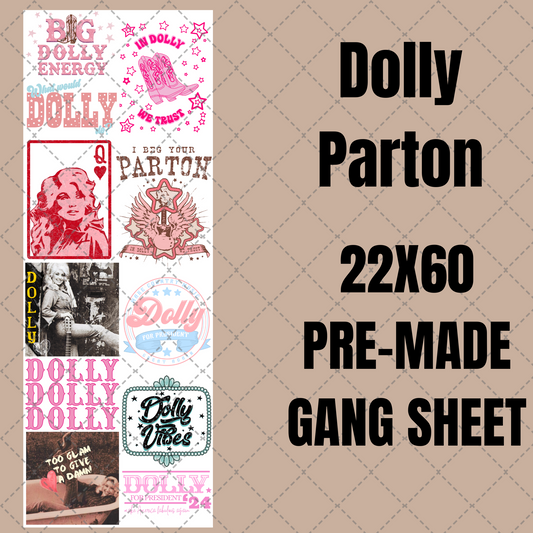 Dolly Parton Premade Gang Sheet 22"x60"