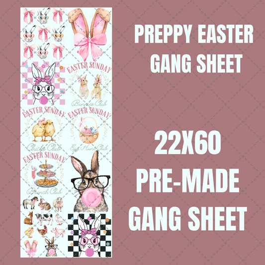 Preppy Easter Premade Gang Sheet 22"x60"