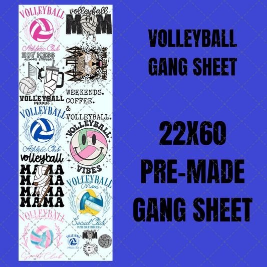 Volleyball Premade Gang Sheet 22"x60"