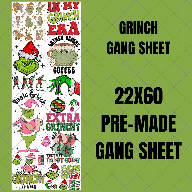 Green Premade Gang Sheet 22"x60"