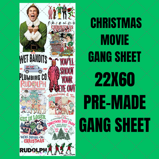 Christmas Movie Premade Gang Sheet 22"x60"