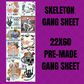 Skeleton Premade Gang Sheet 22"x60"