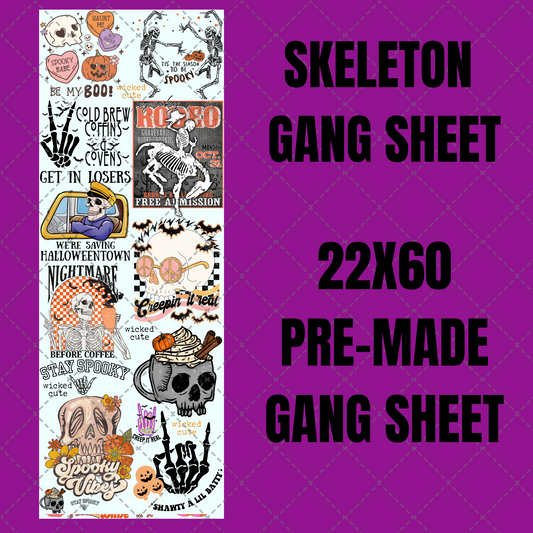 Skeleton Premade Gang Sheet 22"x60"