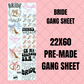 Bride Premade Gang Sheet 22"x60"