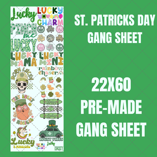 St. Patrick's Day Premade Gang Sheet 22"x60"