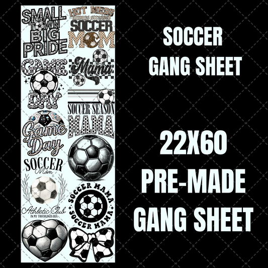 Soccer Premade Gang Sheet 22"x60"