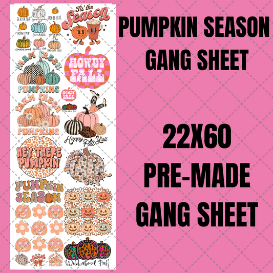 Pumpkin Season Premade Gang Sheet 22"x60"