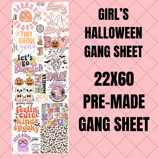 Girl's Halloween Premade Gang Sheet 22"x60"